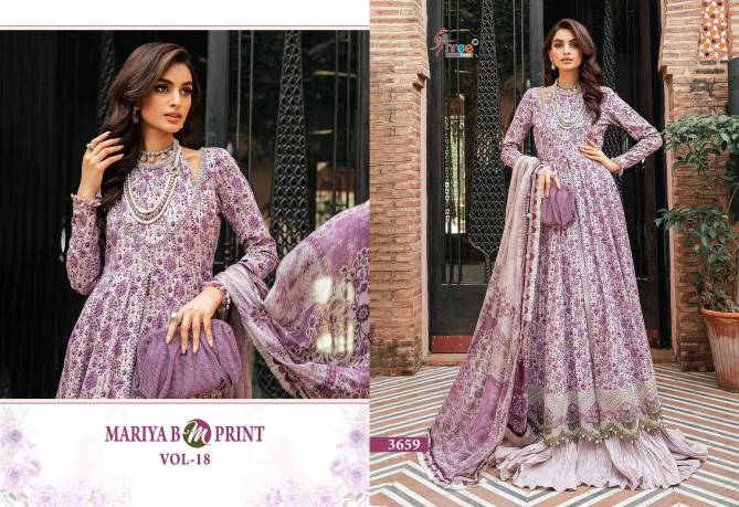 Mariya B M Print Vol 18 By Shree Embroidery Patch Cotton Pakistani Suits Suppliers In Surat
